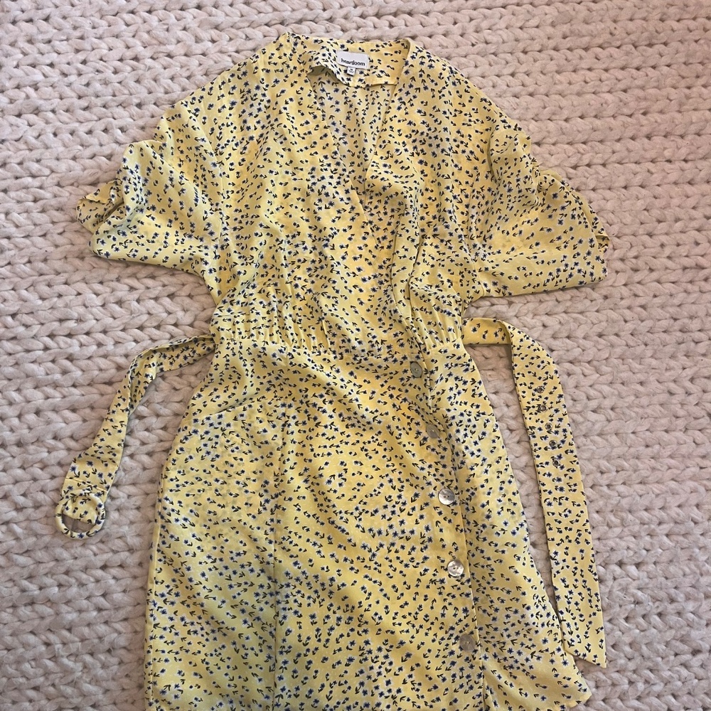 Yellow floral mini dress